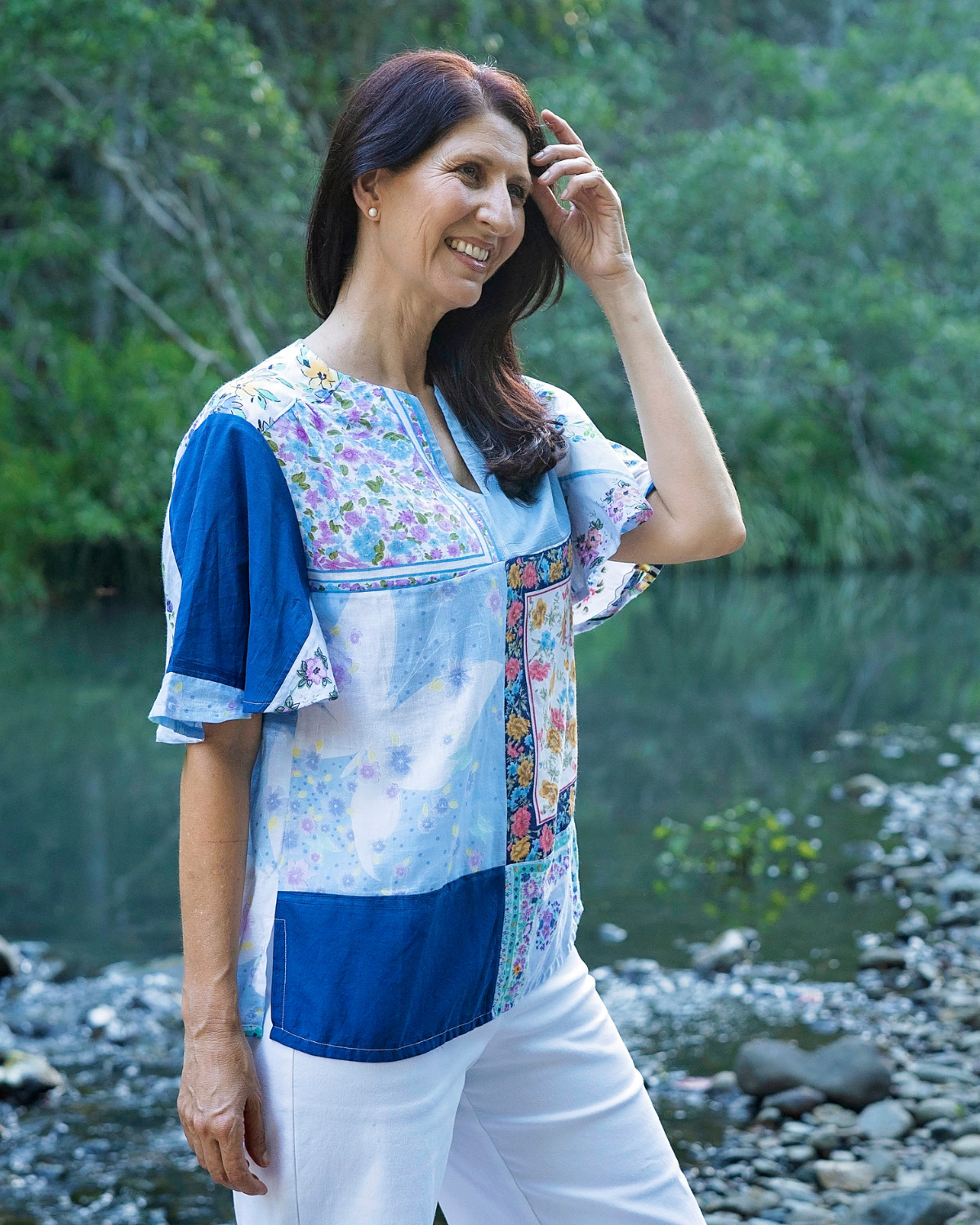 Blue Hanky Blouse
