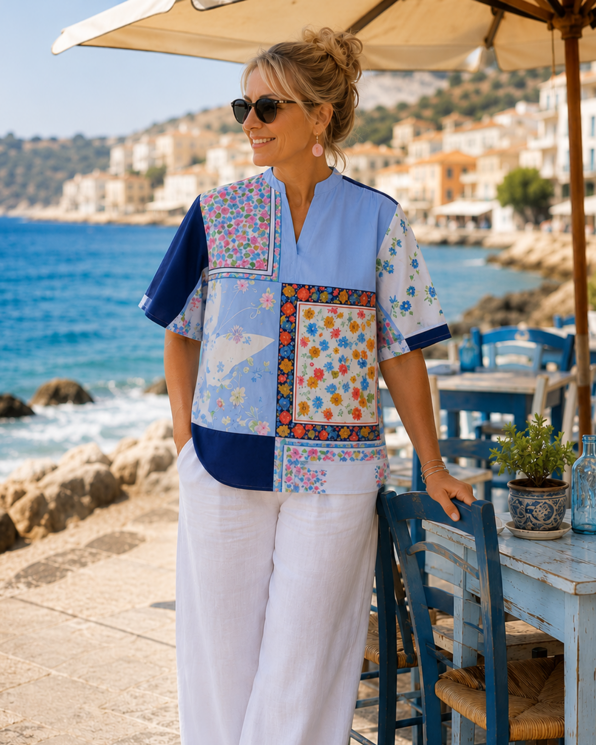 Blue Hanky Blouse